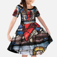 Happy Ascension Day Family Matching Off The Shoulder Long Sleeve Dress and Hawaiian Shirt Ascension Of Jesus Christ Stained Glass Windows