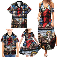 Happy Ascension Day Family Matching Summer Maxi Dress and Hawaiian Shirt Ascension Of Jesus Christ Stained Glass Windows