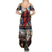 Happy Ascension Day Family Matching Summer Maxi Dress and Hawaiian Shirt Ascension Of Jesus Christ Stained Glass Windows