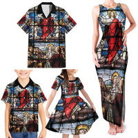 Happy Ascension Day Family Matching Tank Maxi Dress and Hawaiian Shirt Ascension Of Jesus Christ Stained Glass Windows