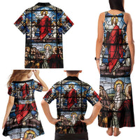 Happy Ascension Day Family Matching Tank Maxi Dress and Hawaiian Shirt Ascension Of Jesus Christ Stained Glass Windows