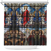 Happy Ascension Day Shower Curtain Ascension Of Jesus Christ Stained Glass Windows
