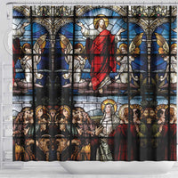 Happy Ascension Day Shower Curtain Ascension Of Jesus Christ Stained Glass Windows