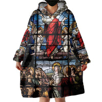 Happy Ascension Day Wearable Blanket Hoodie Ascension Of Jesus Christ Stained Glass Windows