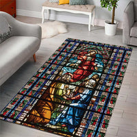 Happy Ascension Day Area Rug Faith and Religion Stained Glass Windows