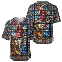 Happy Ascension Day Baseball Jersey Faith and Religion Stained Glass Windows