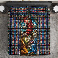 Happy Ascension Day Bedding Set Faith and Religion Stained Glass Windows