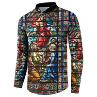 Happy Ascension Day Button Sweatshirt Faith and Religion Stained Glass Windows