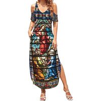 Happy Ascension Day Family Matching Summer Maxi Dress and Hawaiian Shirt Faith and Religion Stained Glass Windows