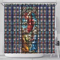 Happy Ascension Day Shower Curtain Faith and Religion Stained Glass Windows