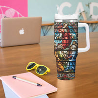 Happy Ascension Day Tumbler With Handle Faith and Religion Stained Glass Windows