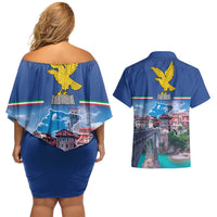 Friuli-Venezia Giulia Italy Couples Matching Off Shoulder Short Dress and Hawaiian Shirt Cividale del Friuli