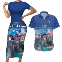 Friuli-Venezia Giulia Italy Couples Matching Short Sleeve Bodycon Dress and Hawaiian Shirt Cividale del Friuli