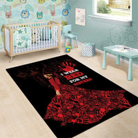MMIW Native American Red Hand Area Rug I Wear Red For My Sisters