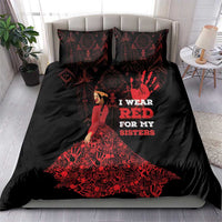 MMIW Native American Red Hand Bedding Set I Wear Red For My Sisters