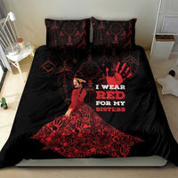 MMIW Native American Red Hand Bedding Set I Wear Red For My Sisters