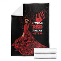 MMIW Native American Red Hand Blanket I Wear Red For My Sisters