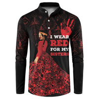 MMIW Native American Red Hand Button Sweatshirt I Wear Red For My Sisters