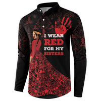 MMIW Native American Red Hand Button Sweatshirt I Wear Red For My Sisters