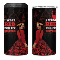 MMIW Native American Red Hand 4 in 1 Can Cooler Tumbler I Wear Red For My Sisters
