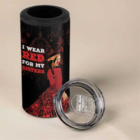 MMIW Native American Red Hand 4 in 1 Can Cooler Tumbler I Wear Red For My Sisters