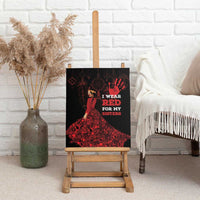 MMIW Native American Red Hand Canvas Wall Art I Wear Red For My Sisters