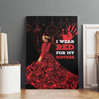 MMIW Native American Red Hand Canvas Wall Art I Wear Red For My Sisters