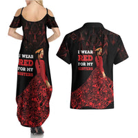 MMIW Native American Red Hand Couples Matching Summer Maxi Dress and Hawaiian Shirt I Wear Red For My Sisters