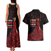 MMIW Native American Red Hand Couples Matching Tank Maxi Dress and Hawaiian Shirt I Wear Red For My Sisters
