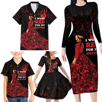 MMIW Native American Red Hand Family Matching Long Sleeve Bodycon Dress and Hawaiian Shirt I Wear Red For My Sisters