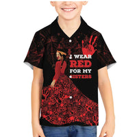 MMIW Native American Red Hand Family Matching Mermaid Dress and Hawaiian Shirt I Wear Red For My Sisters