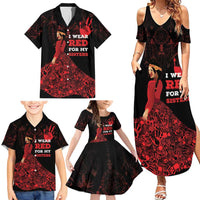 MMIW Native American Red Hand Family Matching Summer Maxi Dress and Hawaiian Shirt I Wear Red For My Sisters