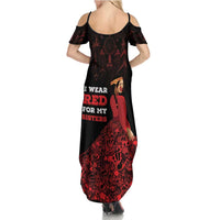 MMIW Native American Red Hand Family Matching Summer Maxi Dress and Hawaiian Shirt I Wear Red For My Sisters