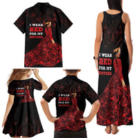 MMIW Native American Red Hand Family Matching Tank Maxi Dress and Hawaiian Shirt I Wear Red For My Sisters