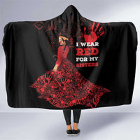 MMIW Native American Red Hand Hooded Blanket I Wear Red For My Sisters