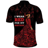 MMIW Native American Red Hand Polo Shirt I Wear Red For My Sisters