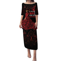 MMIW Native American Red Hand Puletasi I Wear Red For My Sisters