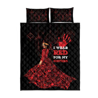 MMIW Native American Red Hand Quilt Bed Set I Wear Red For My Sisters