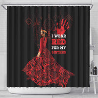 MMIW Native American Red Hand Shower Curtain I Wear Red For My Sisters