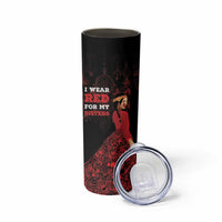 MMIW Native American Red Hand Skinny Tumbler I Wear Red For My Sisters
