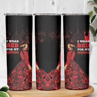 MMIW Native American Red Hand Skinny Tumbler I Wear Red For My Sisters