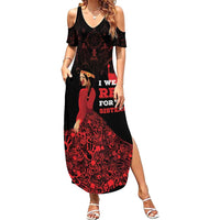 MMIW Native American Red Hand Summer Maxi Dress I Wear Red For My Sisters