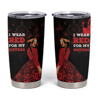 MMIW Native American Red Hand Tumbler Cup I Wear Red For My Sisters