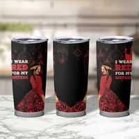 MMIW Native American Red Hand Tumbler Cup I Wear Red For My Sisters