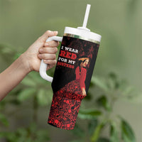 MMIW Native American Red Hand Tumbler With Handle I Wear Red For My Sisters