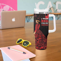 MMIW Native American Red Hand Tumbler With Handle I Wear Red For My Sisters