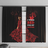 MMIW Native American Red Hand Window Curtain I Wear Red For My Sisters