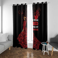 MMIW Native American Red Hand Window Curtain I Wear Red For My Sisters