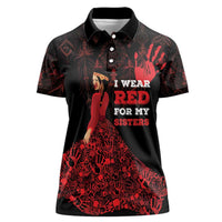 MMIW Native American Red Hand Women Polo Shirt I Wear Red For My Sisters