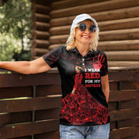 MMIW Native American Red Hand Women Polo Shirt I Wear Red For My Sisters